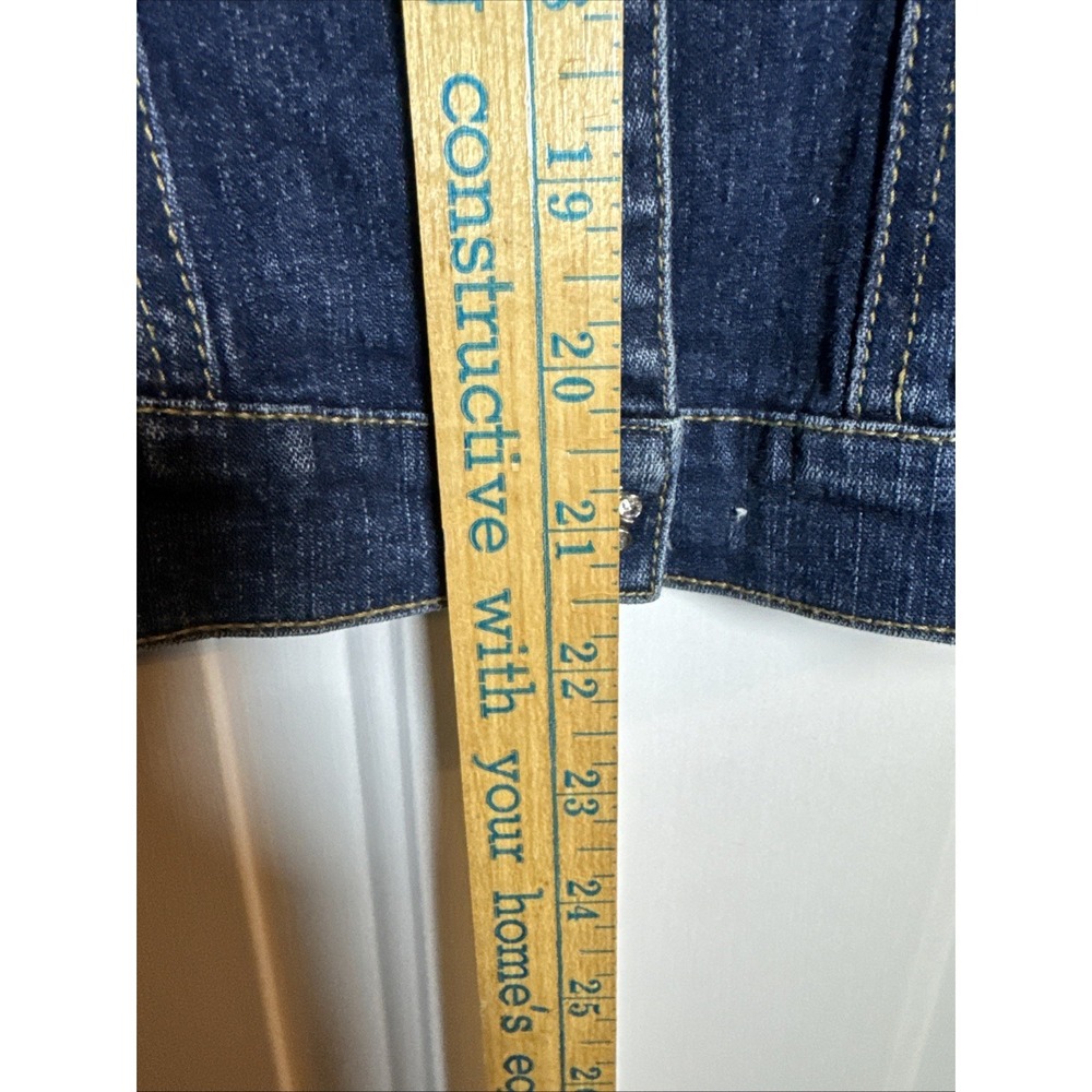Tommy Jeans Women's Embellished Denim‎ Jacket M Blue Rhinestone Button Retro - Picture 5 of 6